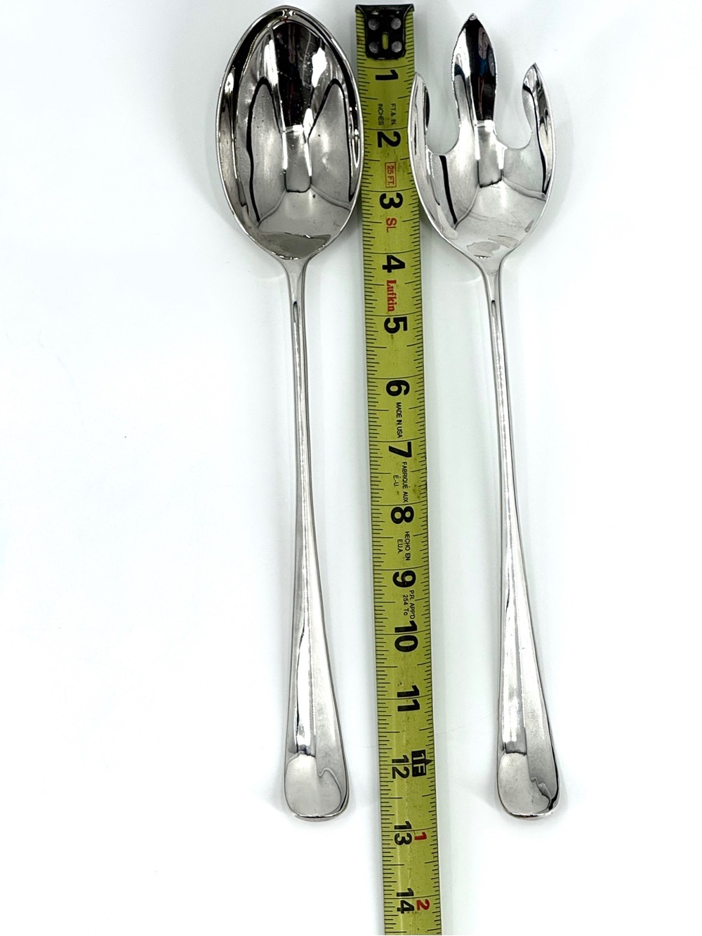 VTG International Silver Co Silverplate Queen Ann 13” Fork/Spoon Server Set - Picture 7 of 7